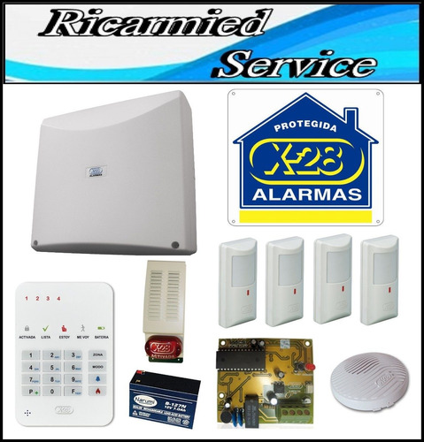 Kit De 4 Zonas Con Llamador Telefónico X-28 Alarmas Ofic Com