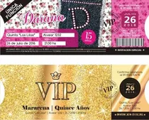 Comprar Invitaciones Ticket 15 Años Casamiento Originales X70