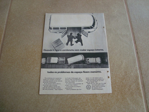 Propaganda Antiga Vw Kombi 1967 1300 1500 Fusca Brasilia 3