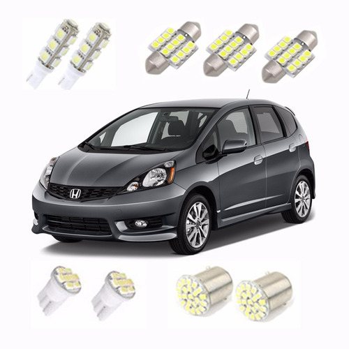 Kit Lampada Led Honda Fit 2009 Até 2015 Teto/placa/ré/farol