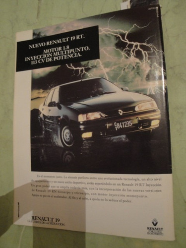 Publicidad Renault 19 Rt Año 1995