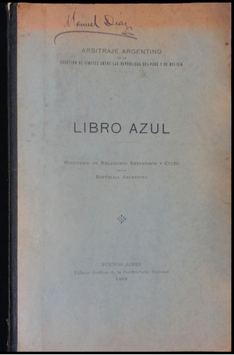 Antiguo Libro Azul Arbitraje Argentino Límites 48n 242