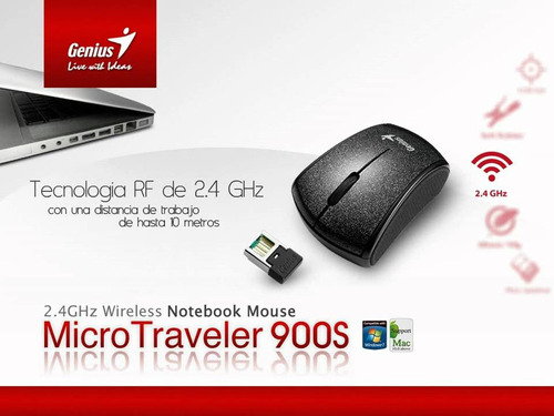 Genius - Mouse Inalámbrico Micro Traveler 900s