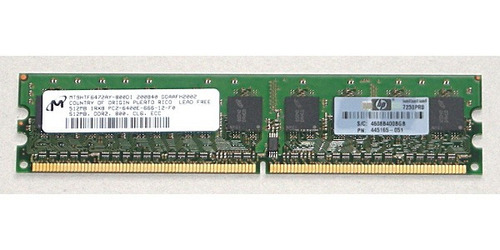 Memoria 512mb 1rx8 Pc2-6400e T100 T105 Ml110 G4 G5 R200 840