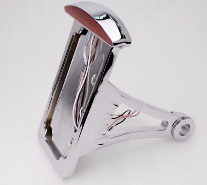 Portaplacas Lateral Vertical Cromo Con Stop Para Moto