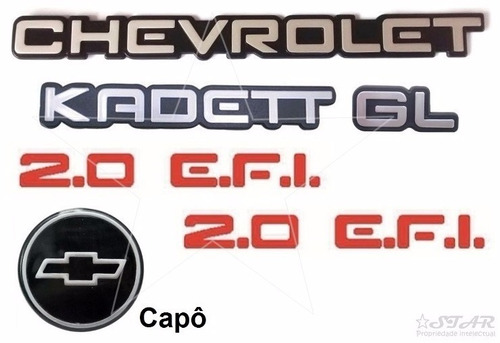 Kit Emblemas Chevrolet Kadett Gl Laterais 2.0 Efi - 93 À 95