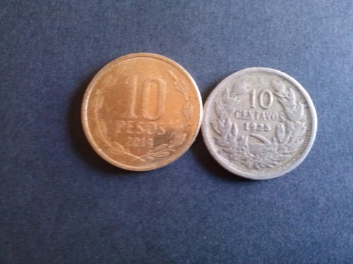 Moneda Chile 10 Centavos Níquel 1925 (22a)
