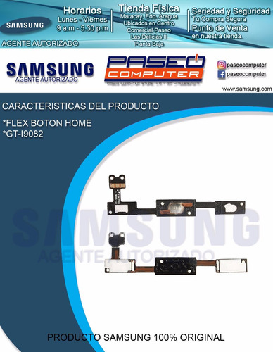 Flex Boton Home Gt-i9082 Agente Autorizado Samsung