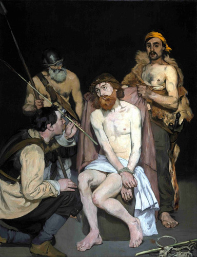 Lienzo Canvas Arte Sacro Manet Jesús Burlado Soldados 50x60