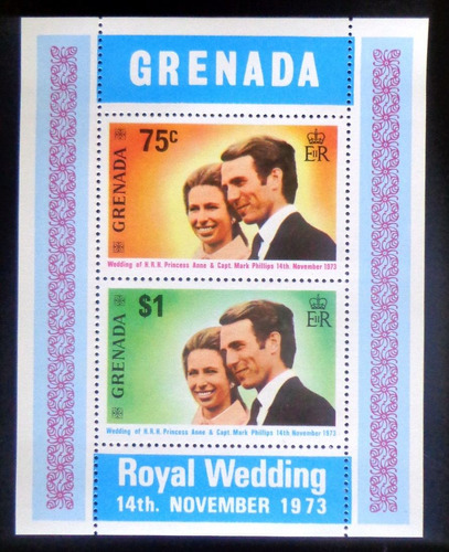 Grenada, Bloque Sc. 517a Boda Real 1973 Mint L8711