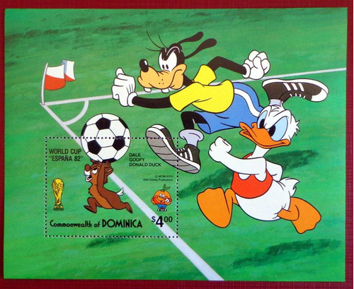 Dominica Infantil, Bloque Sc. 753 Goofy Donald 82 Mint L7709