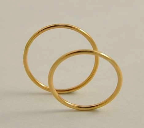 Par Alianzas Casamiento Compromiso Hilo Oro 18 Kt