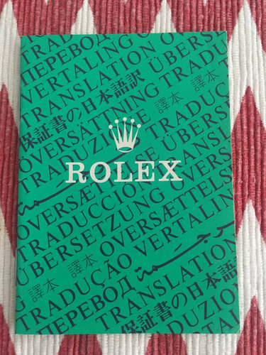 Folleto Verde Original Rolex Oyster Garantia