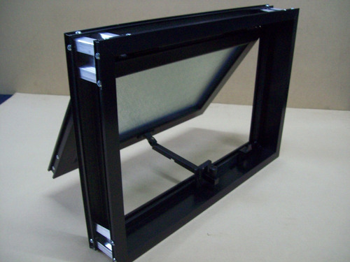 Ventana Ventiluz 0.60 X 0.40 Aluminio Negro Vidrio Stipolite