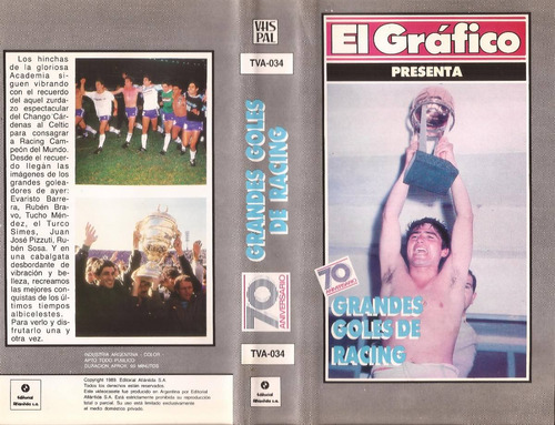 Grandes Goles De Racing El Grafico Futbol Vhs Original