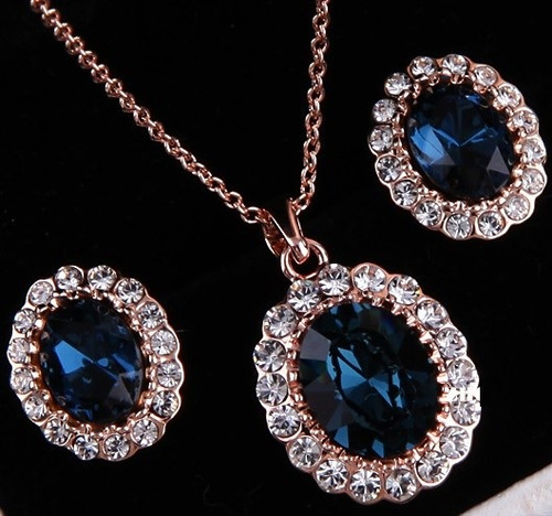 Juego Set Collar + Aretes Nuevo Importado Con Estuche