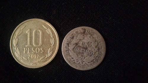 Moneda Un Decimo Plata 1879 (p03)