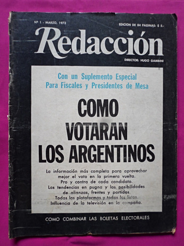 Revista Redaccion N° 1 Vol: 1 Año: 1973