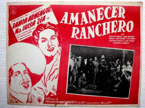 Afiche Amanecer Ranchero Ramón Armengod Maria Luisa Zea 1942