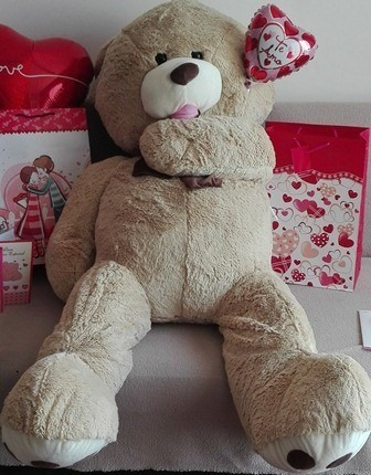 Hermoso Peluche Gigante Oso Regalo Con Amor +globo +tarjeta