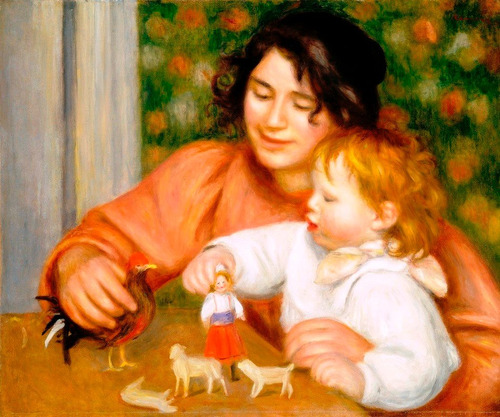 Imagem 1 de 1 de Poster Renoir Child W Toys 65cmx80cm Foto Para Decorar Sala