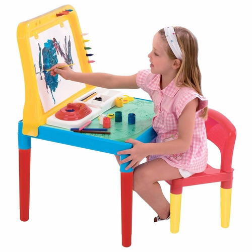 Mesa Infantil Pequeno Artista Cadeira E Quadro Bell Toy