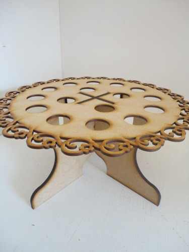 Imagen 1 de 6 de Porta Conos Calado B Base Para Cupcakes Centro De Mesa Mdf
