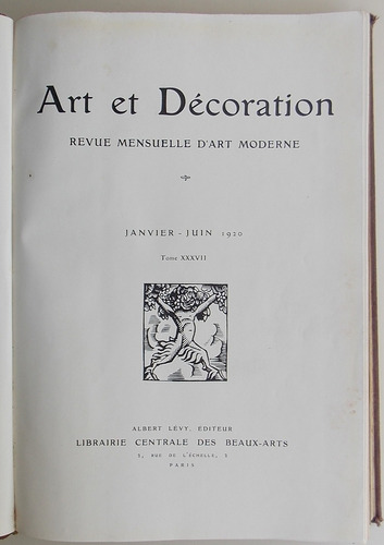 Revista Arte Y Decoración Vol. Encuadernado 1920 En Frances