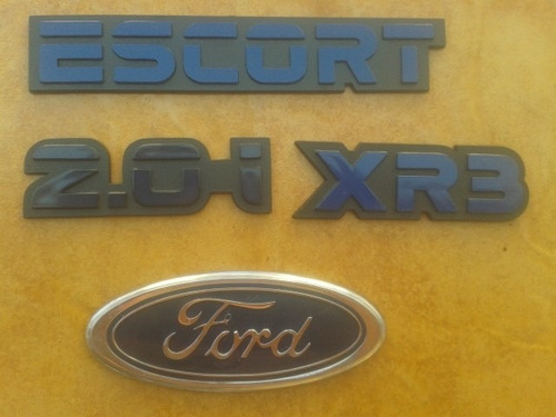 Kit 4 Emblema Escort 2.0i Xr3 +1 Ford Mala 93 96 Azul