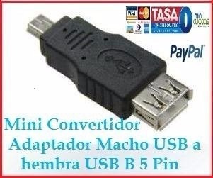 Adaptador Unión Mini Usb Macho A Usb Hembra Pc Samsumg Galax