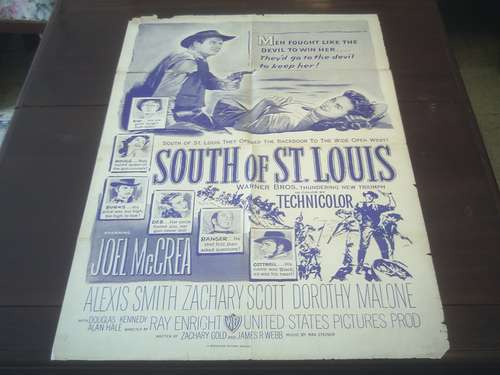 Poster Original South Of St. Louis Joel Mccrea Ray Enright