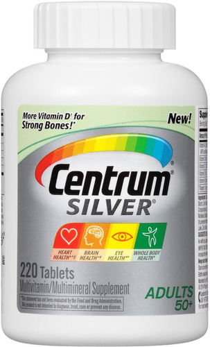 Vitaminas 220 Tabletas (2 Frascos) Centrum Silver 