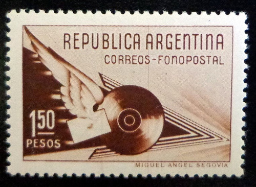 Argentina, Sello Gj 838 Fonopostal 1,50p 1939 Mint L8490