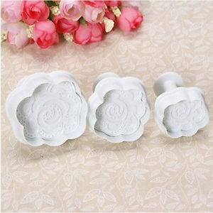 Cortantes Expulsor Flor Rosa Fondant Porcelana Reposteria