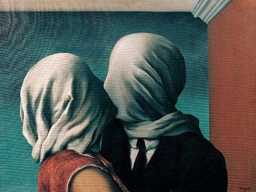 Gravura René Magritte 60cmx80cm Les Amants Para Decorar Casa