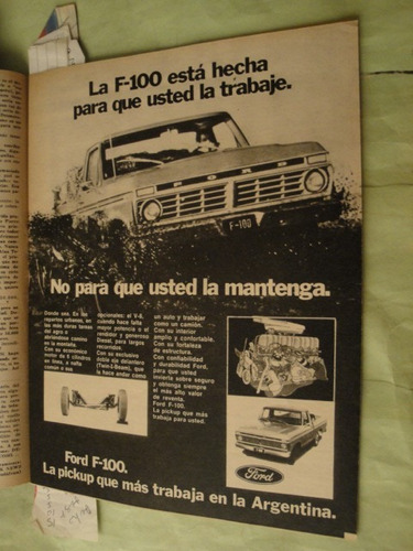 Publicidad Ford Pick Up F-100 Año 1976