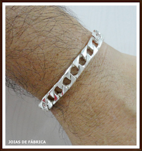 Pulseira  Quadrada Prata 950