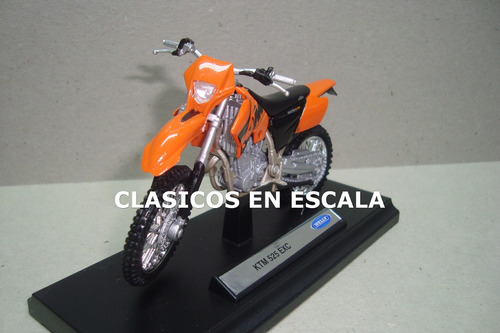 Ktm 525 Exc Cross - Naranja - Moto Welly 1/18