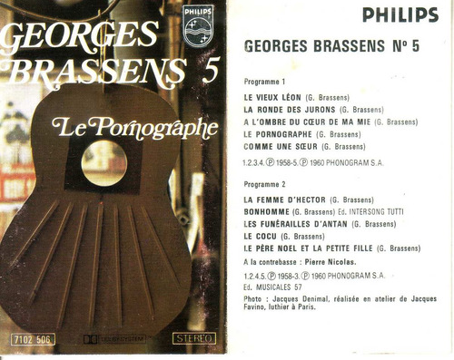 Georges Brassens Poeta Frances Cantautor Cassette Pvl