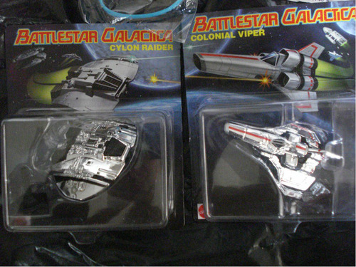 Battlestar Galactica Set 2 Naves Viper Y Cylon Rider Comicon