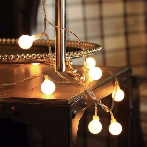 Luces Bolitas 20 Led Guirnalda Calida 3 Mts A Pilas