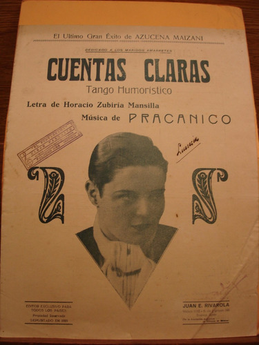 Partitura Cuentas Claras Tango Humoristico Zubiria Pracanico