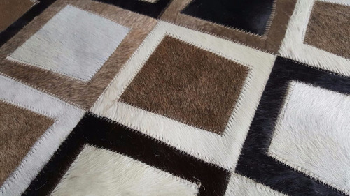 Imagen 5 de 6 de Alfombra Patchwork Cuero Vaca Pelo 1,8x2,4m Multiforma