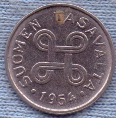 Finlandia 1 Markka 1954 * Republica *