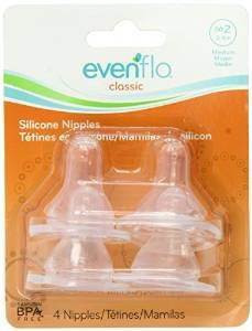 Evenflo 4 Paquete Clásico Tetina De Silicona, Flujo Medio (3