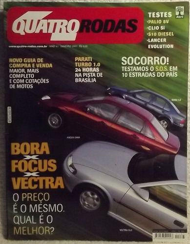 Revista Quatro Rodas 486 Jan/01 - Bora Focus Vectra Clio (a)
