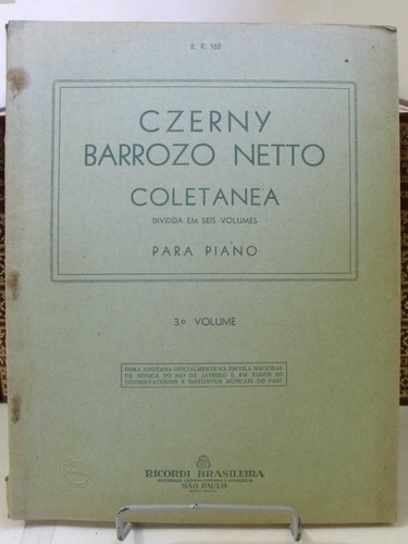 Partitura Piano Czerny Barrozo Neto Coletanea V. 3 