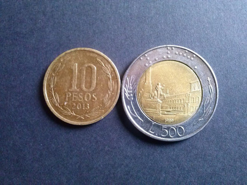 Moneda Italia 500 Liras Bimetalica 1989 (c21)