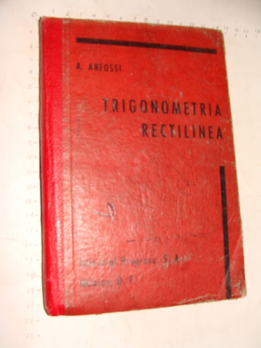 Libro Trigonometria Rectilinea, Agustin Anfossi, Año 1961, 2