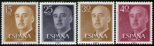 España Serie X 4 Sellos Mint Gral. F. Franco Años 1955-58